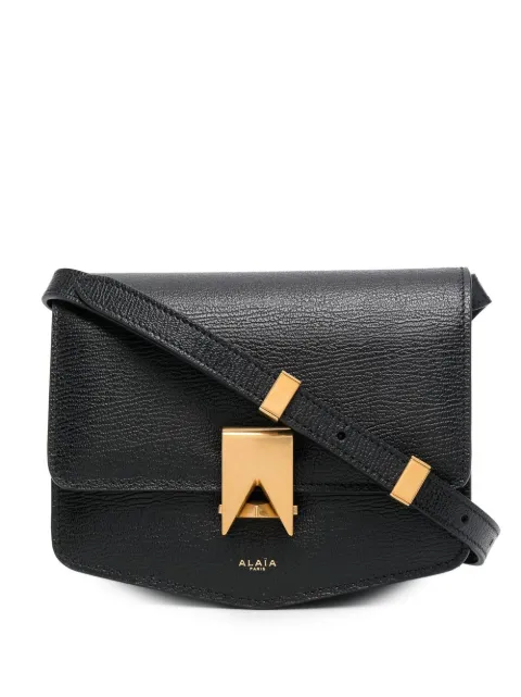 Alaïa textured leather shoulder bag Black AA1S01417CA171