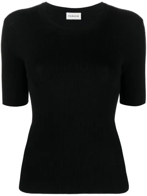 P.A.R.O.S.H. round-neck knit top Black D510795LEILA25