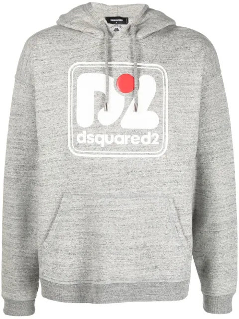DSQUARED2 logo-print cotton hoodie Grey S71GU0564S25148