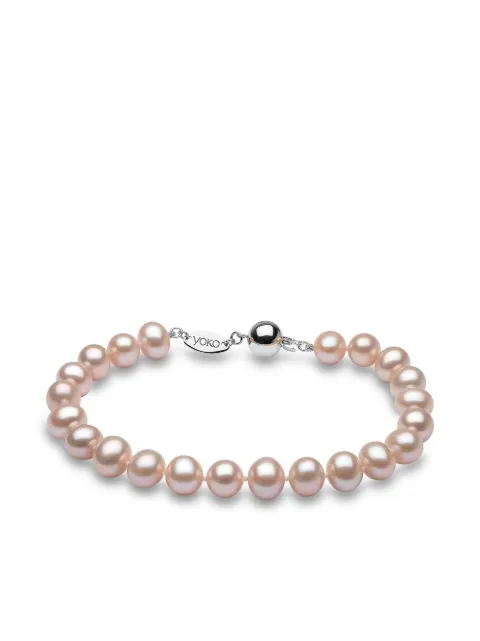 Yoko London 18kt white gold Classic 7mm pink freshwater pearl bracelet Silver YKFNS70077