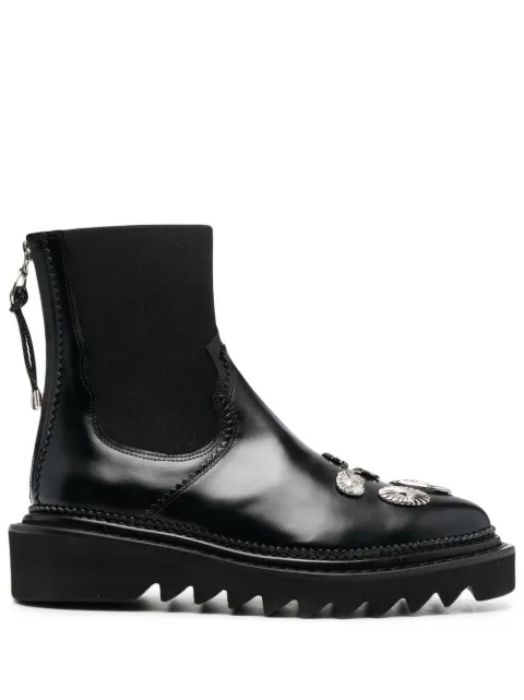 Toga Pulla pointed leather ankle boots Black FTGPW122809005
