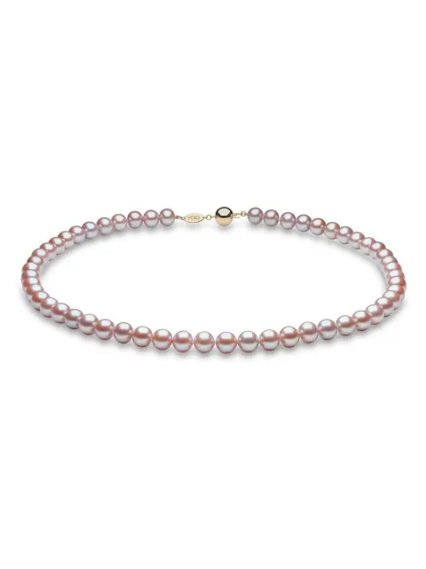 Yoko London 18kt yellow gold Classic 7mm pink freshwater pearl necklace Gold YKFNS70186