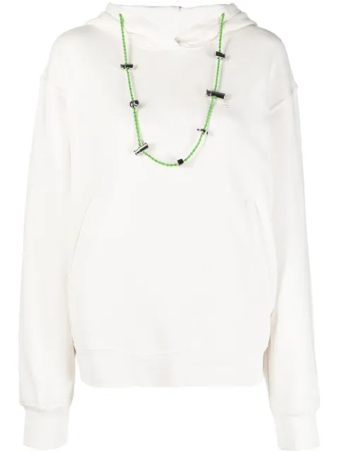 AMBUSH long-sleeve drawstring hoodie White BWBB019F22FLE0010202