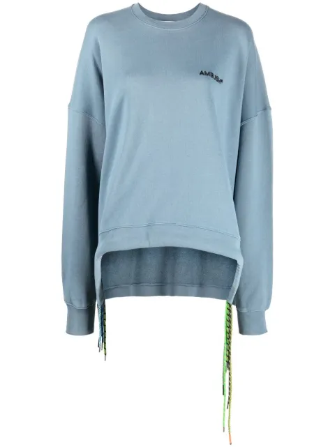 AMBUSH cord-detail crew-neck sweatshirt Blue BWBA019F22FLE0014410