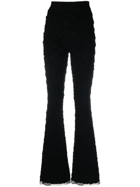 AMBUSH monogram flared trousers Black BWHG007F22KNI0011010