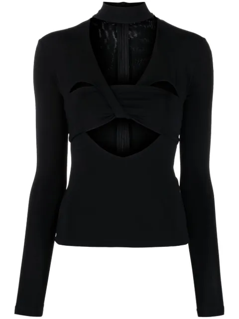 AMBUSH cut-out detail high-neck top Black BWAD043F22JER0011000