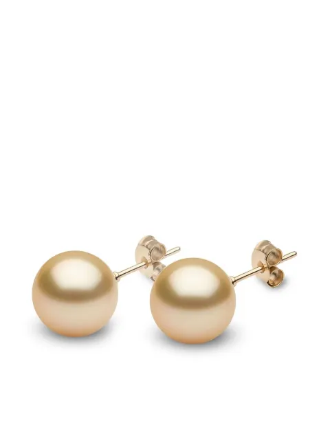 Yoko London 18kt yellow gold Classic 11mm golden South Sea pearl stud earrings Gold EYY116