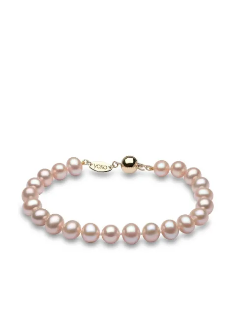 Yoko London 18kt yellow gold Classic 7mm pink freshwater pearl bracelet Gold YKFNS70076