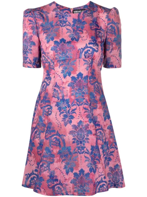 Versace Jeans Couture floral-print flared mini dress Pink 73HAO902NS169