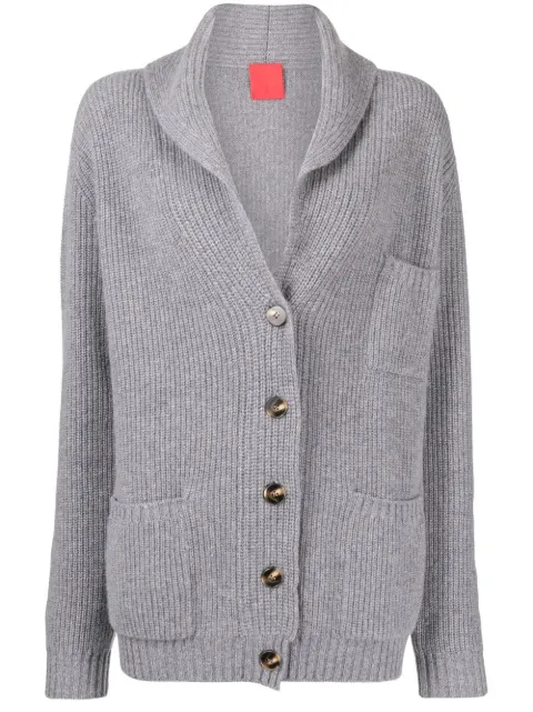 Cashmere In Love shawl-lapels knitted cardigan Grey ESRA