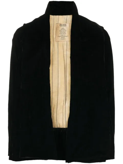 Uma Wang velvet-effect open-front jacket Black UW6049