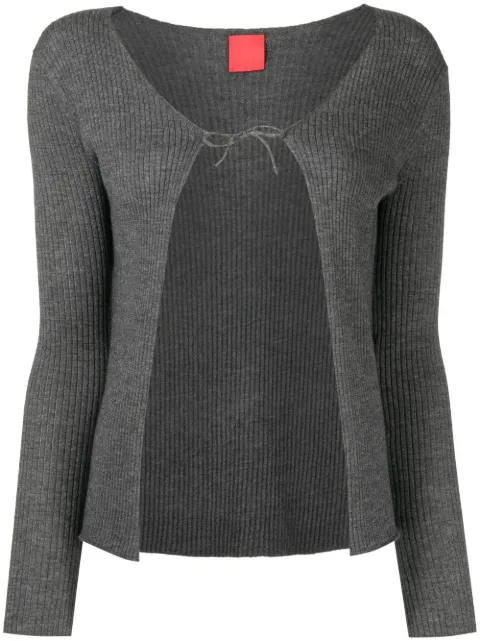 Cashmere In Love Lizzie ribbed-knit cardigan Grey LIZZY