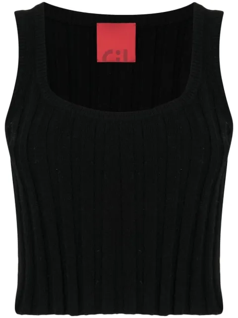 Cashmere In Love Orla cashmere cropped top Black ORLA