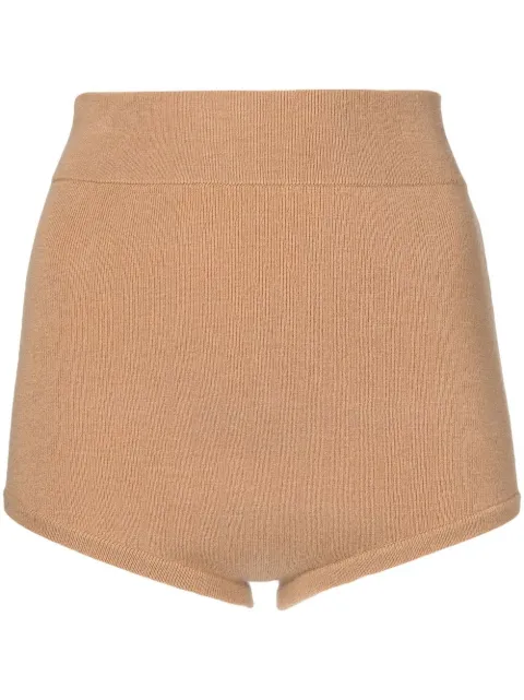 Cashmere In Love Felix knitted high-waist shorts Brown FELIX