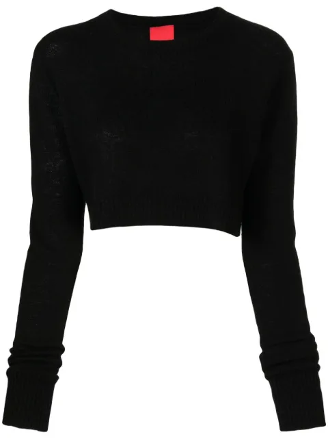 Cashmere In Love Como cropped cashmere jumper Black COMO