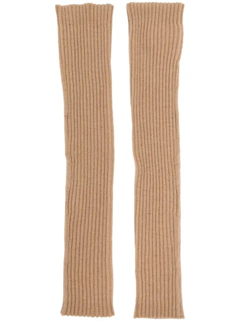 Cashmere In Love Lala ribbed knit arm warmers Brown LALA