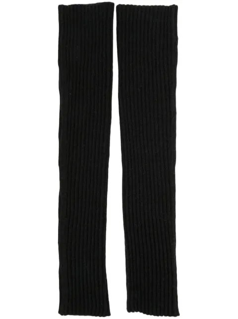 Cashmere In Love Lala ribbed knit arm warmers Black LALA