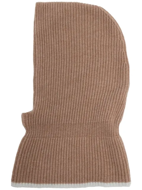 Cashmere In Love Villars ribbed wool-cashmere balaclava Brown VILLARS