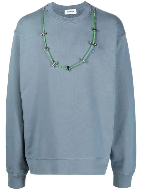 AMBUSH Stoppers crew-neck sweatshirt Blue BMBA028F22FLE0014455