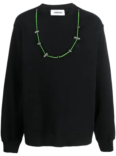 AMBUSH stoppers crew neck sweatshirt Black BMBA028F22FLE0011055