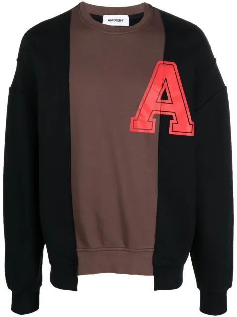 AMBUSH letter-print long-sleeve sweatshirt Black BMBA026F22FLE0011025