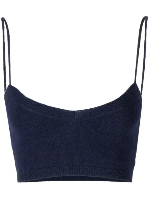 Cashmere In Love Evie knitted cropped top Blue EVIE