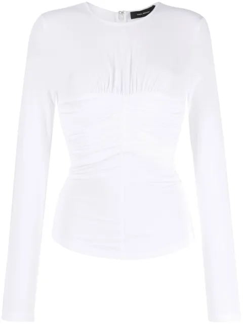 ISABEL MARANT gathered-detail long-sleeve top White HT237822A029I