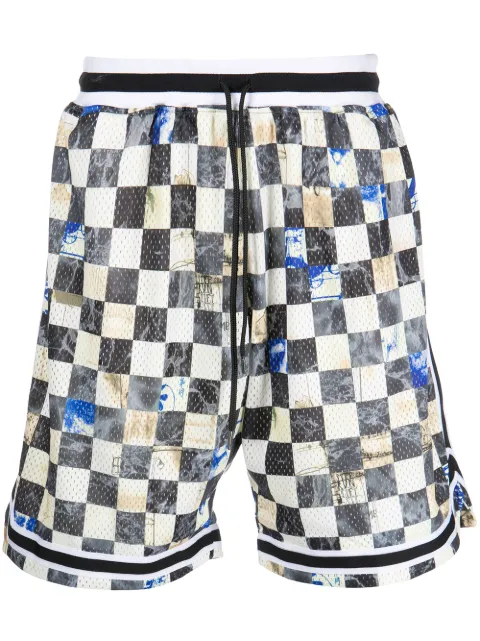John Elliott Game Union Square-print shorts Multicolour C033M23993A