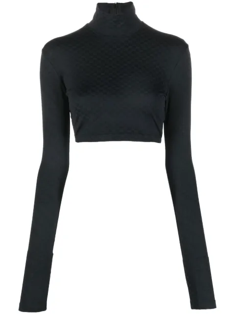 AMBUSH funnel-neck long-sleeve top Black BWAD041F22JER0011010