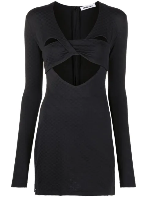 AMBUSH monogram-jacquard mini dress Black BWDB026F22JER0011010
