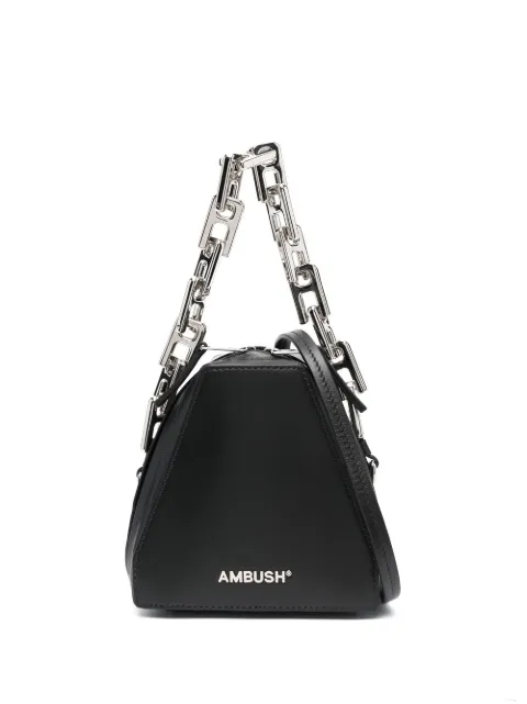 AMBUSH small Tri tote bag Black BWNP015F22LEA001
