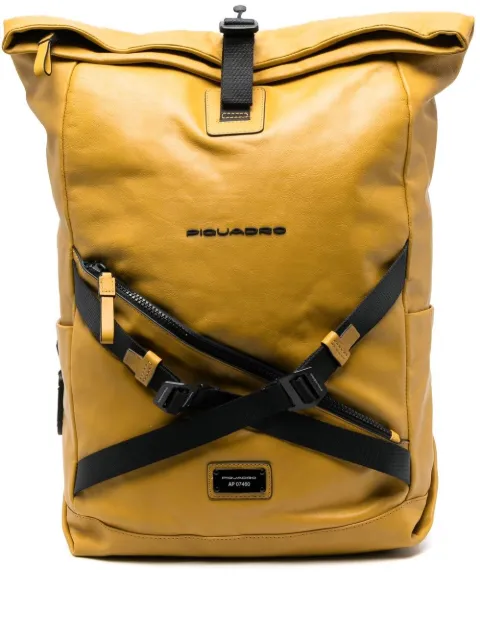 PIQUADRO debossed-logo detail backpack Yellow CA5677AP
