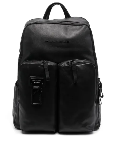 PIQUADRO debossed-logo detail backpack Black CA3869AP