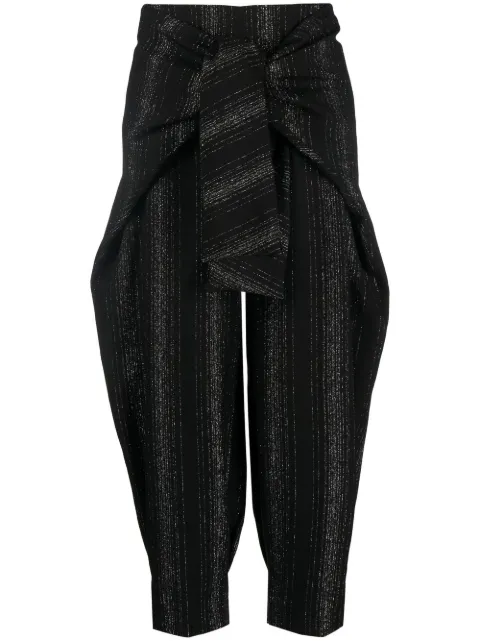 Stella McCartney lurex-detail balloon-leg trousers Black 6400143AR701
