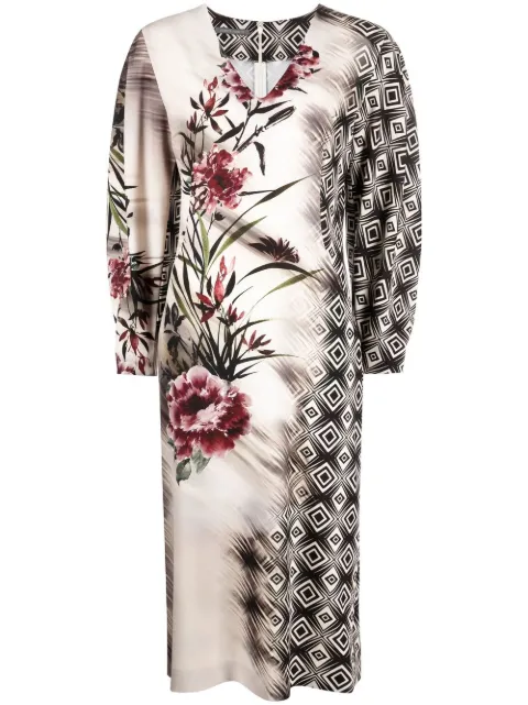 Alberta Ferretti floral-print midi dress Black A04636636
