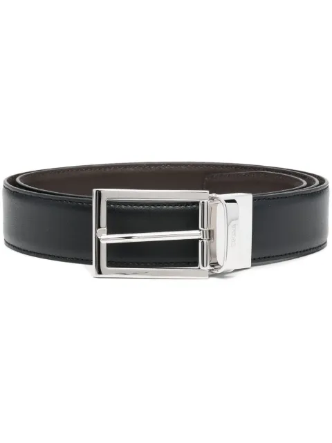 Zegna buckle-fastening leather belt Brown LHVICB010PZ