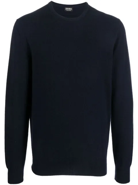 Zegna crew-neck cashmere jumper Blue E8K10110