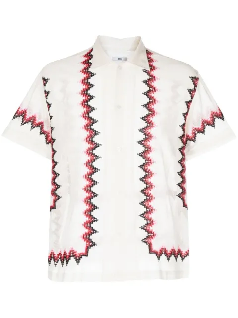 BODE zigzag-embroidered shirt White MRSH000066