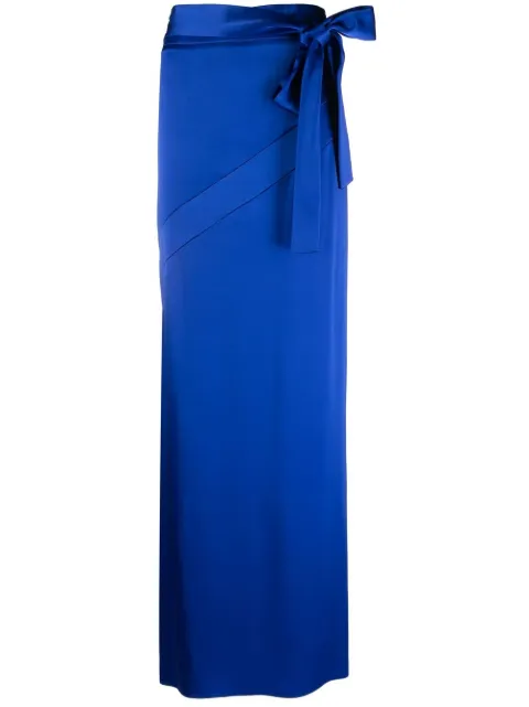 TOM FORD side-tie satin skirt Blue GC5656FAX727