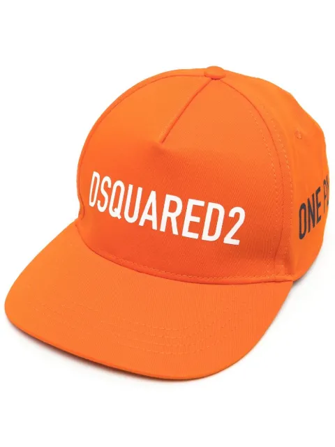 DSQUARED2 logo-print cotton cap Orange BCM063805C05352