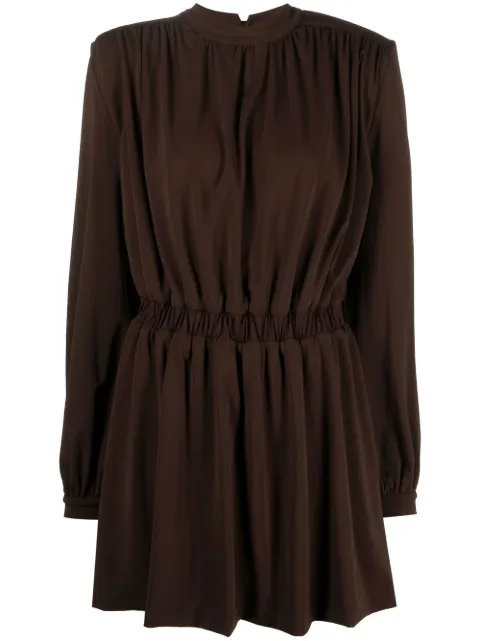 Federica Tosi gathered-detail mini dress Brown FTI22AB1160JE0112