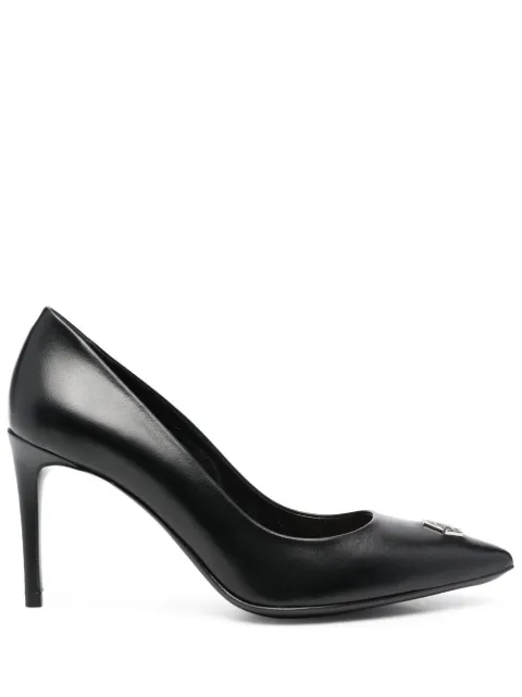 Philipp Plein logo-plaque 80mm pumps Black UABSWSD0452PLE075N