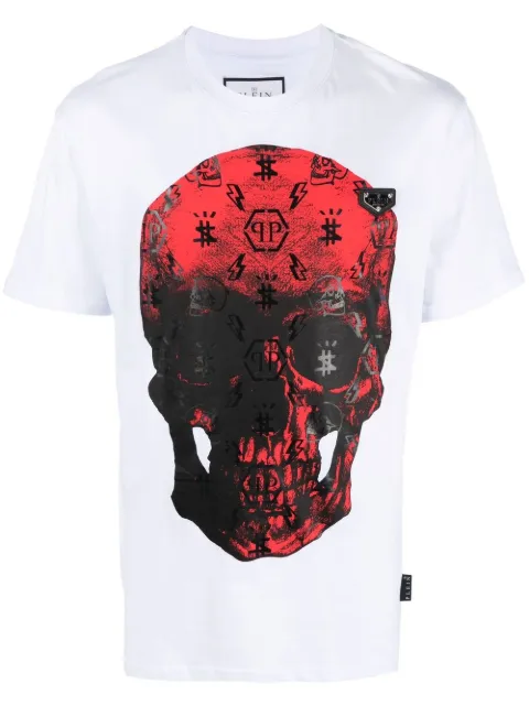 Philipp Plein skull-print short-sleeve T-shirt White UABCUTK0033PJY002N