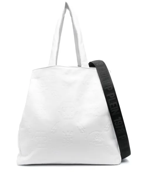 Philipp Plein embossed monogram tote bag White UABAWBA1363PLE075N