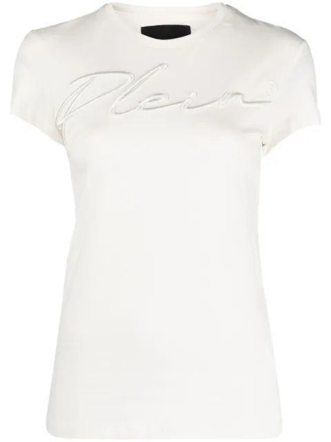 Philipp Plein embroidered-logo cotton T-shirt White UABCWTK2235PJY002N