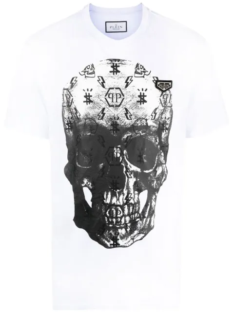 Philipp Plein skull-print short-sleeve T-shirt White UABCUTK0033PJY002N