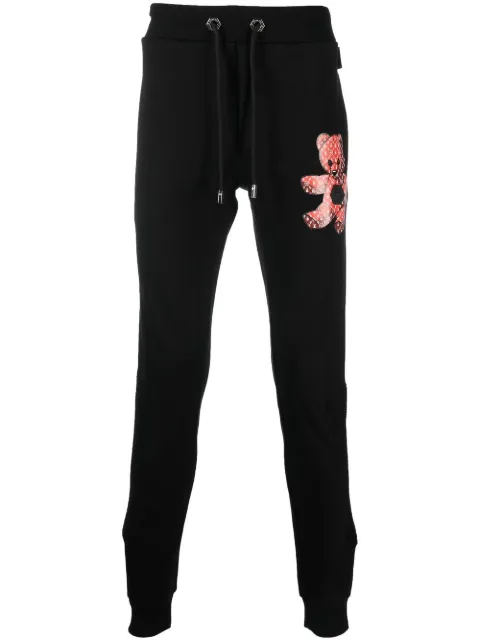 Philipp Plein teddy motif track pants Black UABCMJT1648PJO002N