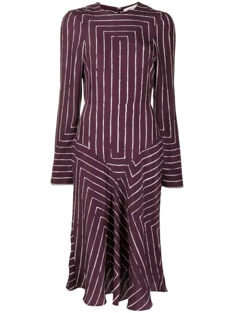 Stella McCartney striped silk midi dress Red 6A00643AS354