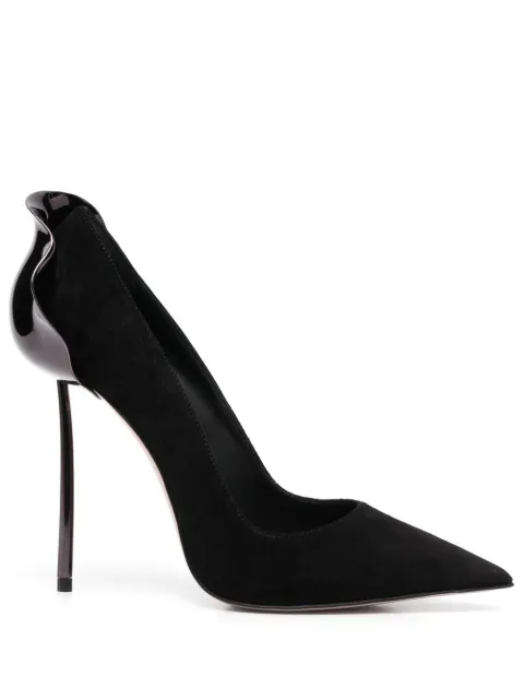 Le Silla Petalo suede 130mm pumps Black 3110M100G3PPVEL
