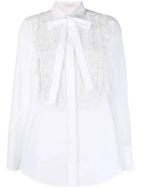 Valentino Garavani lace-bib tailored shirt White BAB3S05A6
